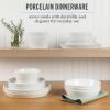 imageMartha Stewart Selma Pasta Bowls Set of 6 43oz White Porcelain Soup Bowls amp Salad Bowl Wide and Shallow Chip Resistant Dishwasher amp Microwave SafeWhite