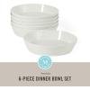 imageMartha Stewart Selma Pasta Bowls Set of 6 43oz White Porcelain Soup Bowls amp Salad Bowl Wide and Shallow Chip Resistant Dishwasher amp Microwave SafeWhite Pasta Bowls
