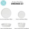 imageMartha Stewart Selma Pasta Bowls Set of 6 43oz White Porcelain Soup Bowls amp Salad Bowl Wide and Shallow Chip Resistant Dishwasher amp Microwave SafeWhite