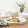 imageMartha Stewart Selma Pasta Bowls Set of 6 43oz White Porcelain Soup Bowls amp Salad Bowl Wide and Shallow Chip Resistant Dishwasher amp Microwave SafeWhite