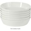 imageMartha Stewart Selma Pasta Bowls Set of 6 43oz White Porcelain Soup Bowls amp Salad Bowl Wide and Shallow Chip Resistant Dishwasher amp Microwave SafeWhite Pasta Bowls