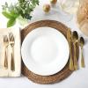 imageMartha Stewart Torino 20Piece Gold Flatware Set Service for 4  Stainless Steel Silverware wPVD Gold Handle Mirror Polish  Dishwasher Safe Rust Resistant Chip Resistant  Glamorous Utensil SetGold Torino
