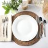 imageMartha Stewart Torino 20Piece Gold Flatware Set Service for 4  Stainless Steel Silverware wPVD Gold Handle Mirror Polish  Dishwasher Safe Rust Resistant Chip Resistant  Glamorous Utensil SetSilver Chiggi