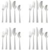 imageMartha Stewart Torino 20Piece Gold Flatware Set Service for 4  Stainless Steel Silverware wPVD Gold Handle Mirror Polish  Dishwasher Safe Rust Resistant Chip Resistant  Glamorous Utensil SetSilver Chiggi
