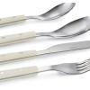 imageMartha Stewart Watercliffe 16 pc Flatware Set Stainless Steel wABS Handle  Warm Grey Pack of 2Watercliffe Linen