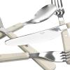imageMartha Stewart Watercliffe 16 pc Flatware Set Stainless Steel wABS Handle  Warm Grey Pack of 2Watercliffe Linen