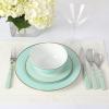 imageMartha Stewart Watercliffe 16 pc Flatware Set Stainless Steel wABS Handle  Warm Grey Pack of 2Watercliffe Martha Blue