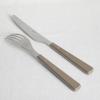 imageMartha Stewart Watercliffe 16 pc Flatware Set Stainless Steel wABS Handle  Warm Grey Pack of 2Watercliffe Warm Grey