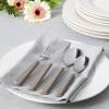 imageMartha Stewart Watercliffe 16 pc Flatware Set Stainless Steel wABS Handle  Warm Grey Pack of 2Watercliffe Warm Grey
