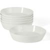 imageMartha Stewart Selma Pasta Bowls Set of 6 43oz White Porcelain Soup Bowls amp Salad Bowl Wide and Shallow Chip Resistant Dishwasher amp Microwave SafeWhite Pasta Bowls