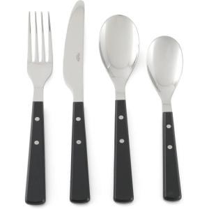 imageMartha Stewart Watercliffe 16 pc Flatware Set Stainless Steel wABS Handle  Warm Grey Pack of 2Watercliffe Black