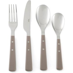 imageMartha Stewart Watercliffe 16 pc Flatware Set Stainless Steel wABS Handle  Warm Grey Pack of 2Watercliffe Warm Grey