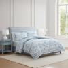 imageMartha Stewart  Queen Comforter Set 100 Silky Smooth Cotton Sateen Floral Bedding for Year Round Comfort 3 Piece Bed Set with Matching Pillowcases Songbird YellowFarmhouse Toile Blue