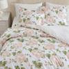 imageMartha Stewart  Queen Comforter Set 100 Silky Smooth Cotton Sateen Floral Bedding for Year Round Comfort 3 Piece Bed Set with Matching Pillowcases Songbird YellowGeranium Bloom Pink