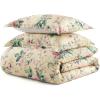 imageMartha Stewart  Queen Comforter Set 100 Silky Smooth Cotton Sateen Floral Bedding for Year Round Comfort 3 Piece Bed Set with Matching Pillowcases Songbird YellowSongbird Yellow