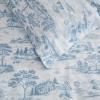 imageMartha Stewart  Queen Comforter Set 100 Silky Smooth Cotton Sateen Floral Bedding for Year Round Comfort 3 Piece Bed Set with Matching Pillowcases Songbird YellowFarmhouse Toile Blue