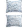 imageMartha Stewart  Queen Comforter Set 100 Silky Smooth Cotton Sateen Floral Bedding for Year Round Comfort 3 Piece Bed Set with Matching Pillowcases Songbird YellowFarmhouse Toile Blue