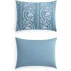imageMartha Stewart  Queen Comforter Set 100 Silky Smooth Cotton Sateen Floral Bedding for Year Round Comfort 3 Piece Bed Set with Matching Pillowcases Songbird YellowSophia Stripe Blue