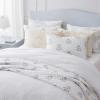 imageMartha Stewart  Queen Comforter Set 100 Silky Smooth Cotton Sateen Floral Bedding for Year Round Comfort 3 Piece Bed Set with Matching Pillowcases Songbird YellowGarden Trellis White