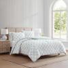 imageMartha Stewart  Queen Comforter Set 100 Silky Smooth Cotton Sateen Floral Bedding for Year Round Comfort 3 Piece Bed Set with Matching Pillowcases Songbird YellowRomantic Trellis Blue