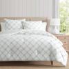 imageMartha Stewart  Queen Comforter Set 100 Silky Smooth Cotton Sateen Floral Bedding for Year Round Comfort 3 Piece Bed Set with Matching Pillowcases Songbird YellowRomantic Trellis Blue