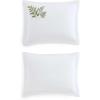 imageMartha Stewart  Queen Duvet Cover Set 100 Smooth amp Silky Sateen Cotton Bedding with a Cotton Percale Reverse 3 Piece Floral Bedding with Matching Pillowcases Songbird YellowFern Garden Green