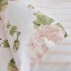 imageMartha Stewart  Queen Duvet Cover Set 100 Smooth amp Silky Sateen Cotton Bedding with a Cotton Percale Reverse 3 Piece Floral Bedding with Matching Pillowcases Songbird YellowGeranium Bloom Pink