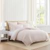 imageMartha Stewart  Queen Duvet Cover Set 100 Smooth amp Silky Sateen Cotton Bedding with a Cotton Percale Reverse 3 Piece Floral Bedding with Matching Pillowcases Songbird YellowSignature Scallop Pink