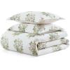imageMartha Stewart  Queen Duvet Cover Set 100 Smooth amp Silky Sateen Cotton Bedding with a Cotton Percale Reverse 3 Piece Floral Bedding with Matching Pillowcases Songbird YellowAvery Floral Grey