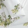 imageMartha Stewart  Queen Duvet Cover Set 100 Smooth amp Silky Sateen Cotton Bedding with a Cotton Percale Reverse 3 Piece Floral Bedding with Matching Pillowcases Songbird YellowElosie Floral Grey