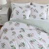 imageMartha Stewart  Queen Duvet Cover Set 100 Smooth amp Silky Sateen Cotton Bedding with a Cotton Percale Reverse 3 Piece Floral Bedding with Matching Pillowcases Songbird YellowTea Rose Pink