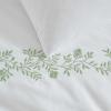 imageMartha Stewart  Queen Duvet Cover Set 100 Smooth amp Silky Sateen Cotton Bedding with a Cotton Percale Reverse 3 Piece Floral Bedding with Matching Pillowcases Songbird YellowGarden Path Embroidery Green