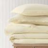 imageMartha Stewart  Queen Duvet Cover Set 100 Smooth amp Silky Sateen Cotton Bedding with a Cotton Percale Reverse 3 Piece Floral Bedding with Matching Pillowcases Songbird YellowSignature Scallop White