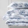 imageMartha Stewart  Queen Duvet Cover Set 100 Smooth amp Silky Sateen Cotton Bedding with a Cotton Percale Reverse 3 Piece Floral Bedding with Matching Pillowcases Songbird YellowSongbird Blue