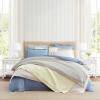 imageMartha Stewart  Queen Duvet Cover Set 100 Smooth amp Silky Sateen Cotton Bedding with a Cotton Percale Reverse 3 Piece Floral Bedding with Matching Pillowcases Songbird YellowSignature Scallop Pink