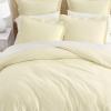 imageMartha Stewart  Queen Duvet Cover Set 100 Smooth amp Silky Sateen Cotton Bedding with a Cotton Percale Reverse 3 Piece Floral Bedding with Matching Pillowcases Songbird YellowSignature Scallop White