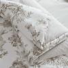 imageMartha Stewart  Queen Duvet Cover Set 100 Smooth amp Silky Sateen Cotton Bedding with a Cotton Percale Reverse 3 Piece Floral Bedding with Matching Pillowcases Songbird YellowAvery Floral Grey