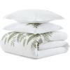 imageMartha Stewart  Queen Duvet Cover Set 100 Smooth amp Silky Sateen Cotton Bedding with a Cotton Percale Reverse 3 Piece Floral Bedding with Matching Pillowcases Songbird YellowFern Garden Green