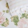 imageMartha Stewart  Queen Duvet Cover Set 100 Smooth amp Silky Sateen Cotton Bedding with a Cotton Percale Reverse 3 Piece Floral Bedding with Matching Pillowcases Songbird YellowGeranium Bloom Pink
