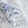 imageMartha Stewart  Queen Duvet Cover Set 100 Smooth amp Silky Sateen Cotton Bedding with a Cotton Percale Reverse 3 Piece Floral Bedding with Matching Pillowcases Songbird YellowSongbird Blue