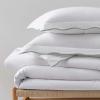 imageMartha Stewart  Queen Duvet Cover Set 100 Smooth amp Silky Sateen Cotton Bedding with a Cotton Percale Reverse 3 Piece Floral Bedding with Matching Pillowcases Songbird YellowSimple Scallop Green