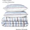 imageMartha Stewart  Queen Duvet Cover Set 100 Smooth amp Silky Sateen Cotton Bedding with a Cotton Percale Reverse 3 Piece Floral Bedding with Matching Pillowcases Songbird YellowBlueNavy