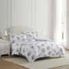 imageMartha Stewart  Queen Duvet Cover Set 100 Smooth amp Silky Sateen Cotton Bedding with a Cotton Percale Reverse 3 Piece Floral Bedding with Matching Pillowcases Songbird YellowTea Rose Pink