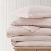 imageMartha Stewart  Queen Duvet Cover Set 100 Smooth amp Silky Sateen Cotton Bedding with a Cotton Percale Reverse 3 Piece Floral Bedding with Matching Pillowcases Songbird YellowSignature Scallop Pink