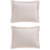 imageMartha Stewart  Queen Duvet Cover Set 100 Smooth amp Silky Sateen Cotton Bedding with a Cotton Percale Reverse 3 Piece Floral Bedding with Matching Pillowcases Songbird YellowSignature Scallop Pink