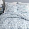 imageMartha Stewart  Queen Duvet Cover Set 100 Smooth amp Silky Sateen Cotton Bedding with a Cotton Percale Reverse 3 Piece Floral Bedding with Matching Pillowcases Songbird YellowFarmhouse Toile Blue