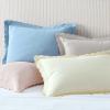 imageMartha Stewart  Queen Duvet Cover Set 100 Smooth amp Silky Sateen Cotton Bedding with a Cotton Percale Reverse 3 Piece Floral Bedding with Matching Pillowcases Songbird YellowSignature Scallop Blue