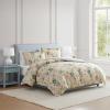 imageMartha Stewart  Queen Duvet Cover Set 100 Smooth amp Silky Sateen Cotton Bedding with a Cotton Percale Reverse 3 Piece Floral Bedding with Matching Pillowcases Songbird YellowSongbird Yellow