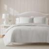 imageMartha Stewart  Queen Duvet Cover Set 100 Smooth amp Silky Sateen Cotton Bedding with a Cotton Percale Reverse 3 Piece Floral Bedding with Matching Pillowcases Songbird YellowSophia Stripe Blue