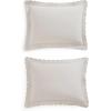 imageMartha Stewart  Queen Duvet Cover Set 100 Smooth amp Silky Sateen Cotton Bedding with a Cotton Percale Reverse 3 Piece Floral Bedding with Matching Pillowcases Songbird YellowSignature Scallop Grey
